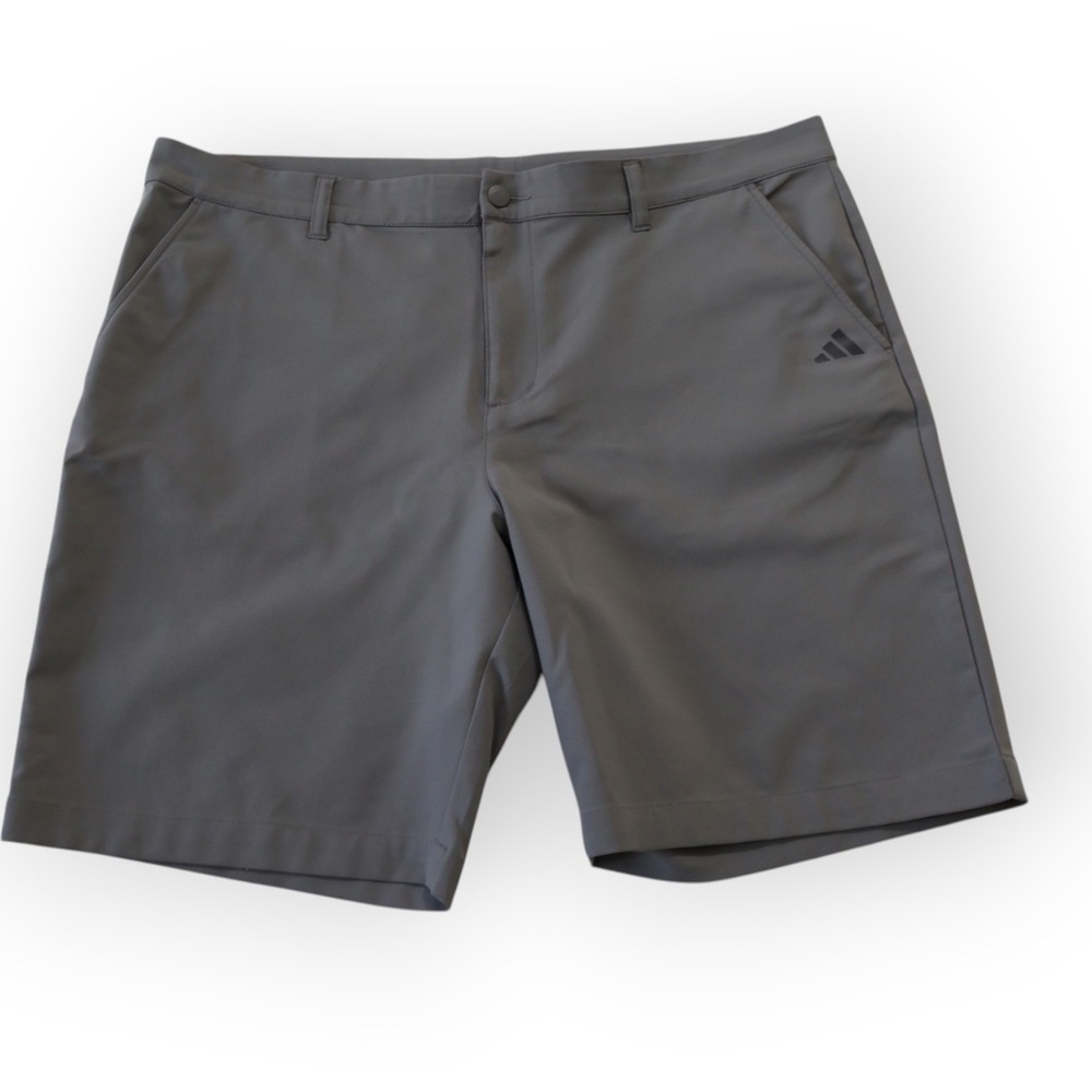 Adidas‎ Mens Grey Golf Shorts Size 38 Performance Flat Front Activewear Sport